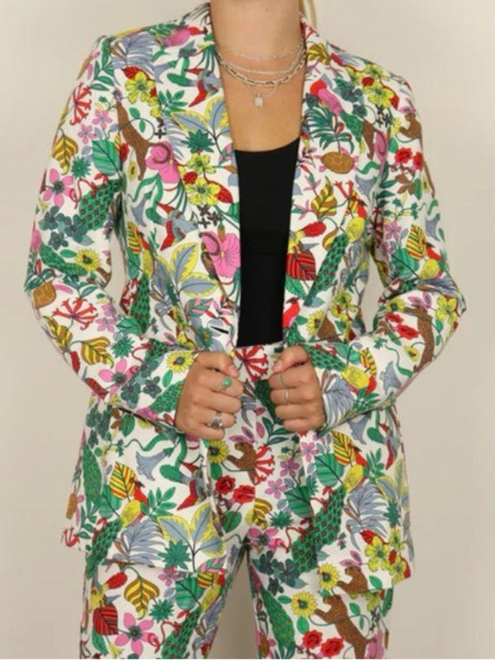 Boden Thea Tailorer Linen Blend Suit in Exotic Paradise Size 10R